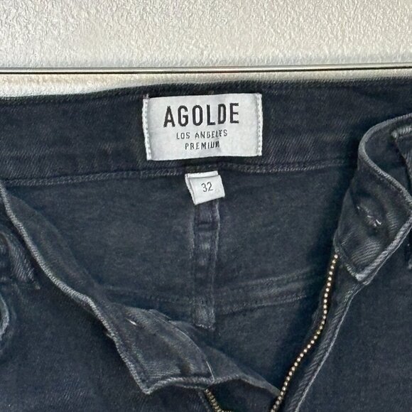 Agolde Women's High Rise Black Jeans - Picture 5 of 7